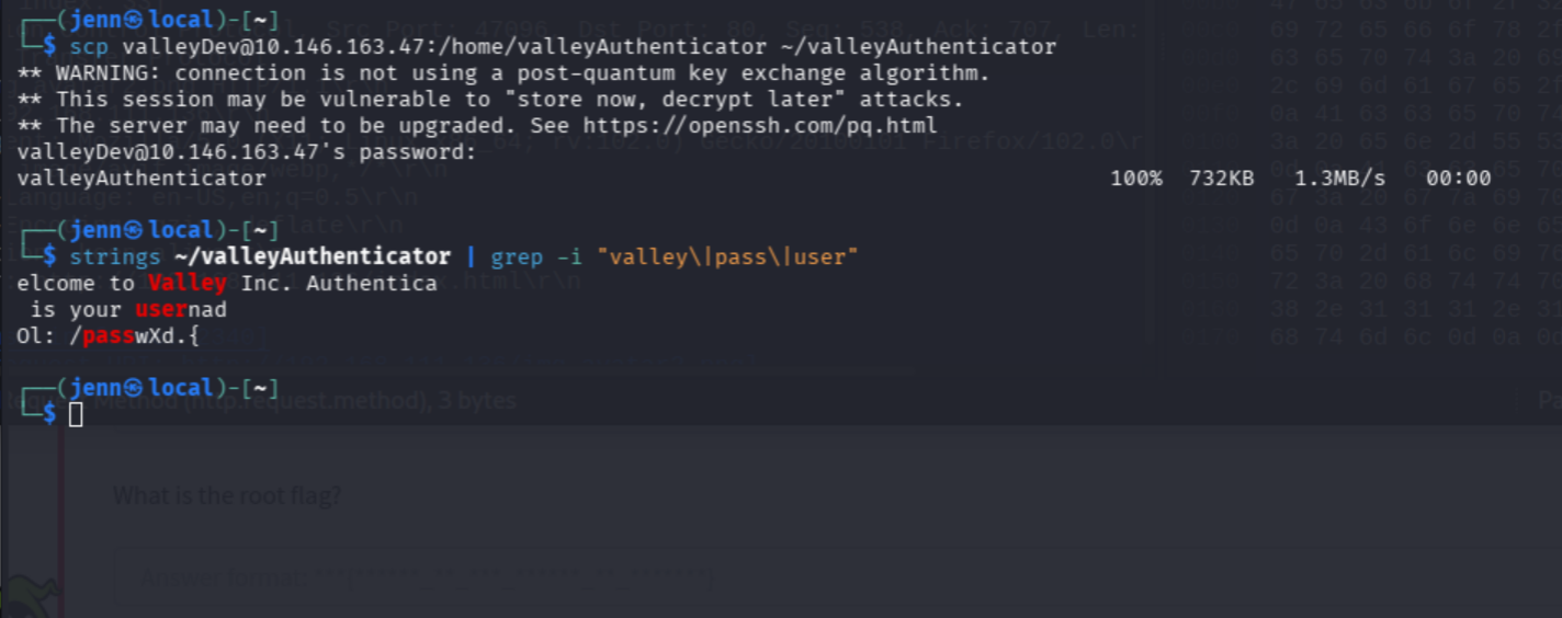 scp pulling valleyAuthenticator to local machine